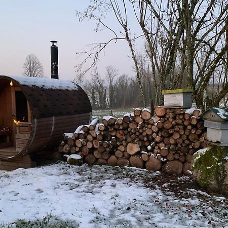 Cabane En Bois Avec Bain Nordique Et Sauna Marigny  Exteriér fotografie